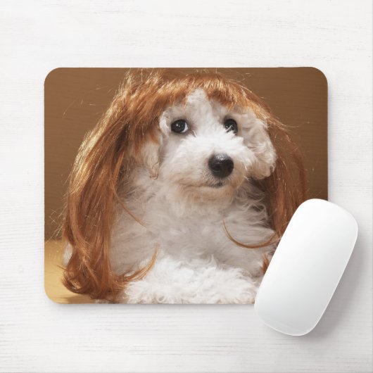 Puppus met ginger wig muismat (Met muis)