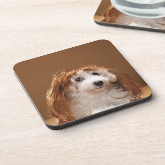 Puppus met ginger wig onderzetter (Linkerzijde)