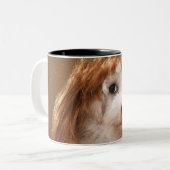 Puppus met ginger wig tweekleurige koffiemok (Voorkant links)