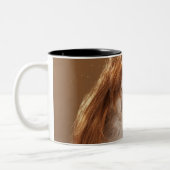 Puppus met ginger wig tweekleurige koffiemok (Links)