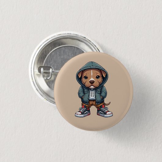 Puppy1 Ronde Button 3,2 Cm (Voorkant /achterkant)