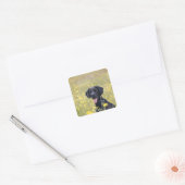 Puppy 16 maanden 2 vierkante sticker (Envelop)