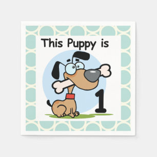 Puppy 1e verjaardag Papier Napkins Servet