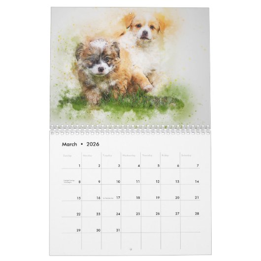 Puppy 2025 kalender (Mar 2026)