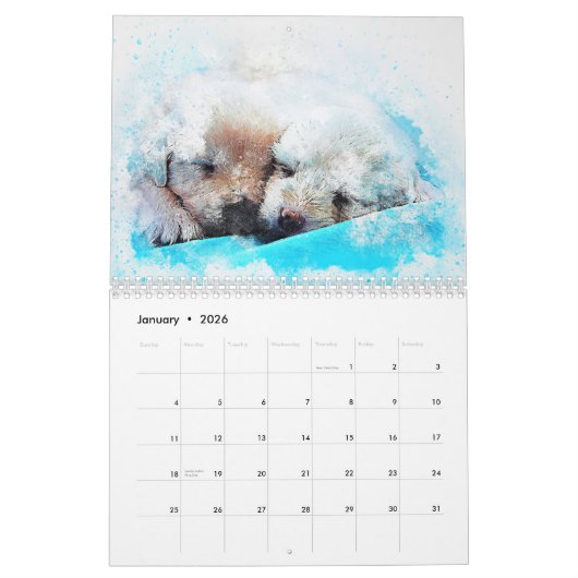 Puppy 2025 kalender (Jan 2026)