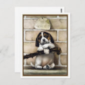 Puppy, 4 weken oud briefkaart (Voorkant / Achterkant)