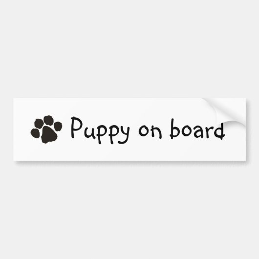 Puppy aan boord bumpersticker (Voorkant)