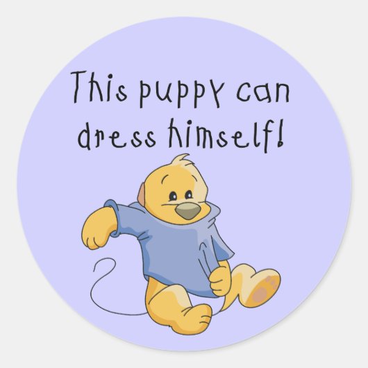 Puppy Aankleden Tshirts en geschenken Ronde Sticker (Voorkant)