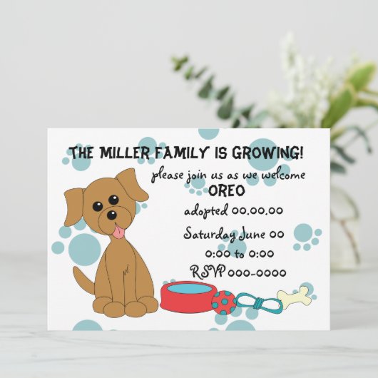 Puppy Adoption Celebration! Kaart (Staand voorkant)