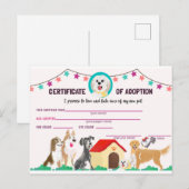 Puppy Adoption Certificaat voor een huisdier Uitnodiging Briefkaart (Voorkant / Achterkant)