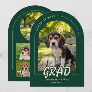 Puppy Afstudeerfeest Huisdier Foto Uitnodiging Eme