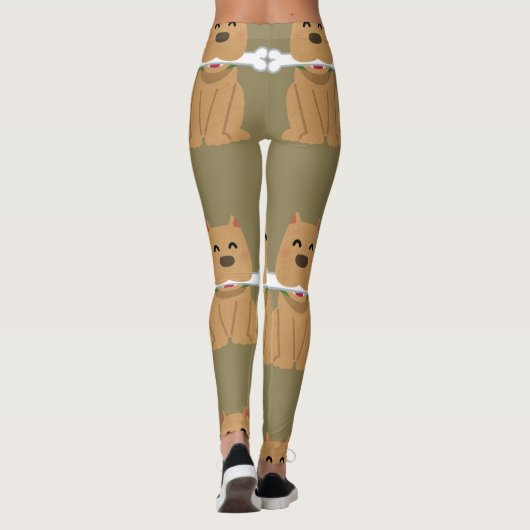 Puppy and Bone Pattern Leggings (Achterkant)