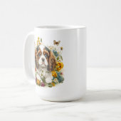 Puppy and Flowers Cavalier King Charles Spaniel #4 Koffiemok (Voorkant links)