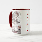 Puppy and Kat Love Two-tone Hot Beverage Mok (Voorkant links)