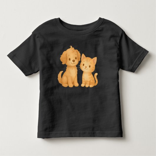 Puppy and Kitten Friends T-Shirt (Voorkant)