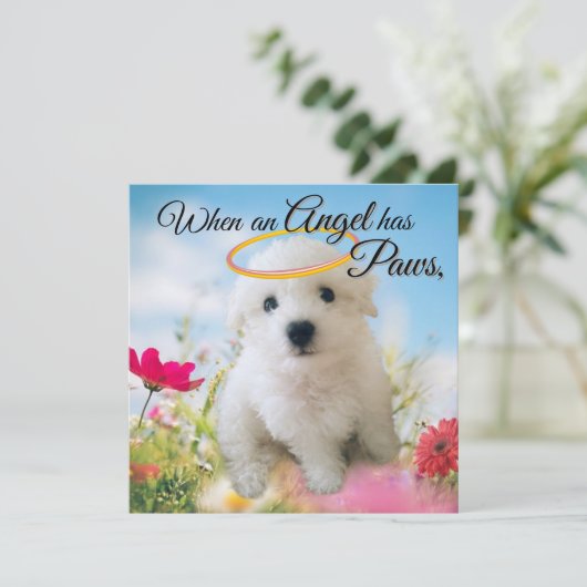 Puppy Angel Flat Card (Staand voorkant)