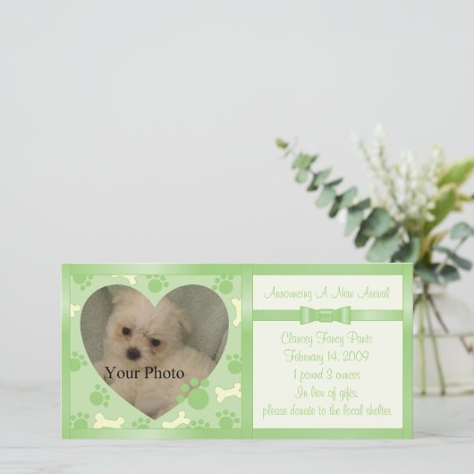 Puppy Announcement Aankondiging (Staand voorkant)