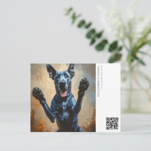 Puppy announcement briefkaart (Staand voorkant)