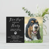 Puppy Annountion - Black Elegant modern nieuw pakk Kaart (Staand voorkant)