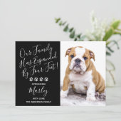 Puppy Annountion - Elegant modern zwart nieuw pakk Kaart (Staand voorkant)