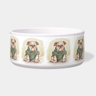 Puppy Art Bulldog in Trui Voerbakje