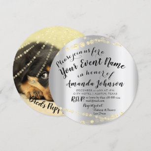 Puppy Baby Dog douche New Pet Photo Roos Gold Kaart