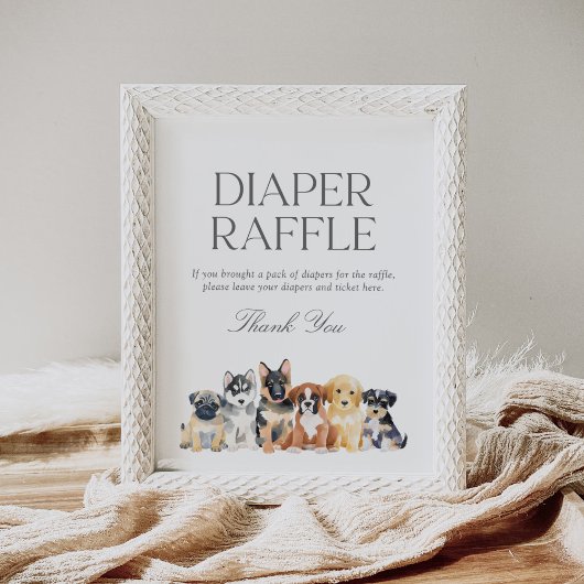 Puppy Baby Shower Luiers Raffle Poster