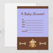 Puppy Baby shower Uitnodiging (Voorkant / Achterkant)