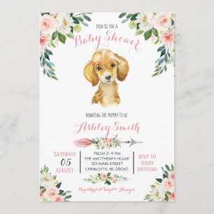 Puppy Baby shower-uitnodiging, Kaart
