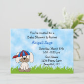 Puppy Baby shower Uitnodiging voor jongens (Staand voorkant)