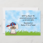 Puppy Baby shower Uitnodiging voor jongens (Achterkant)