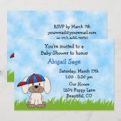 Puppy Baby shower Uitnodiging voor jongens (Voorkant / Achterkant)