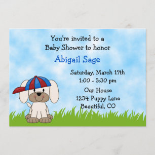 Puppy Baby shower Uitnodiging voor jongens