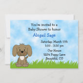 Puppy Baby shower Uitnodiging voor jongens (Voorkant)
