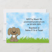 Puppy Baby shower Uitnodiging voor jongens (Achterkant)