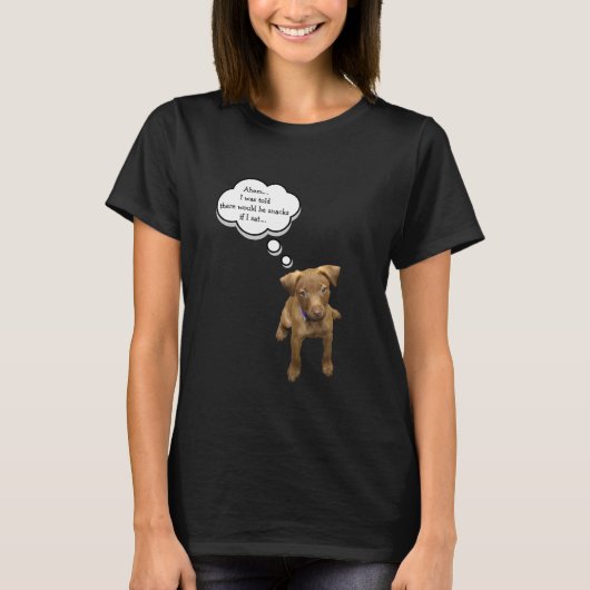 Puppy Begging voor T-shirt met snacks (Voorkant)