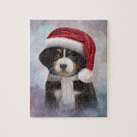 puppy Bernese Mountain Dog in het rode pet van San Legpuzzel (Verticaal)