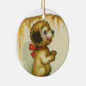 Puppy bij het hek keramisch ornament (Rechts)