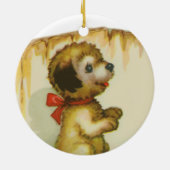 Puppy bij het hek keramisch ornament (Achterkant)