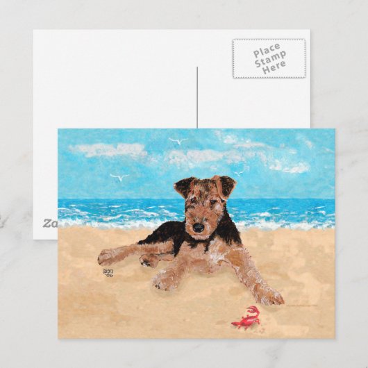 Puppy bij het strand briefkaart (Voorkant / Achterkant)