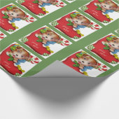  puppy bij stoppen cadeaupapier (Hoek)