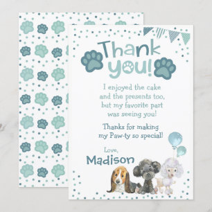 Puppy Birthday Bedankt voor je kaarten