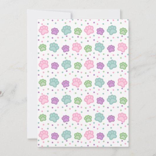 Puppy Birthday Invitation, Dog Birthday Party Kaart (Achterkant)