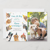 Puppy Birthday Invitation Dog Party Pawty Boy Kaart (Voorkant)