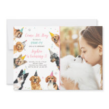 Puppy Birthday Invitation Dog Party Pawty Girl