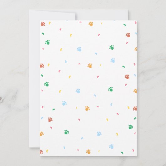 Puppy Birthday Invitation Dog Party Pawty Kaart (Achterkant)