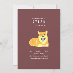 Puppy Birthday Invitation Dog Party Pawty Kaart