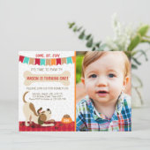 Puppy Birthday Invitation Paw-ty Puppy Party Kaart (Staand voorkant)