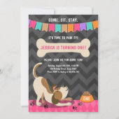 Puppy Birthday Invitation Paw-ty Puppy Party Kaart (Voorkant)