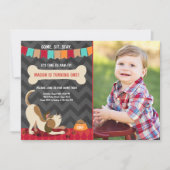 Puppy Birthday Invitation Paw-ty Puppy Party Kaart (Voorkant)